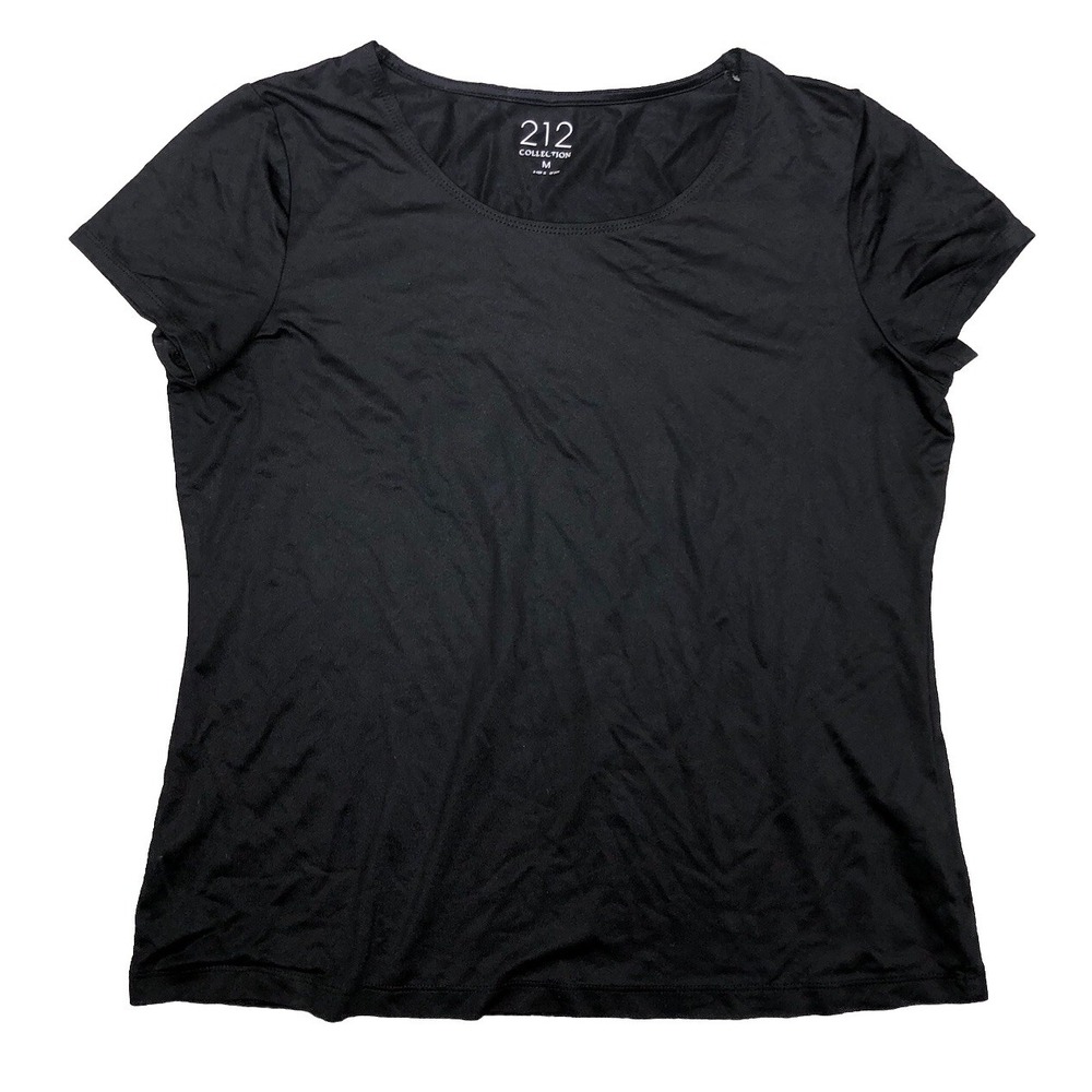 212 Collection T Shirt Women's M Black Short‎ Sleeve Stretch
